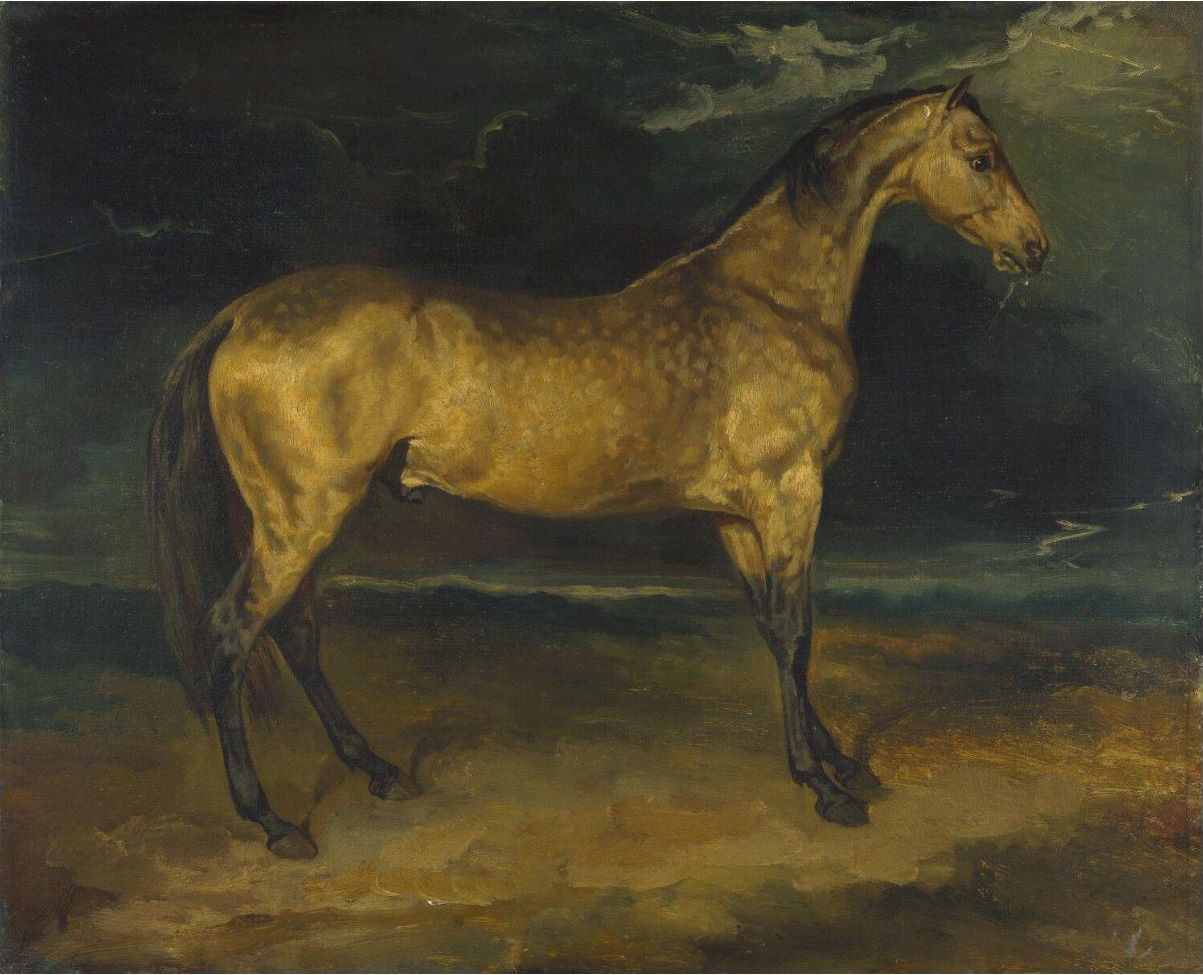 Samt-Kissen “A Horse frightened by Lightning” – Bild 4