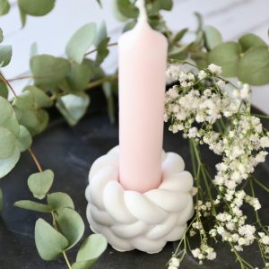 Silikon – Gießform – Mini Stabkerzenhalter – Geflochten