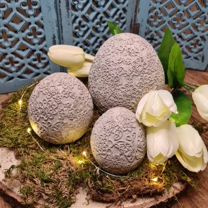 Silikon – Gießform – Osterei mit Schmetterlingapplikation