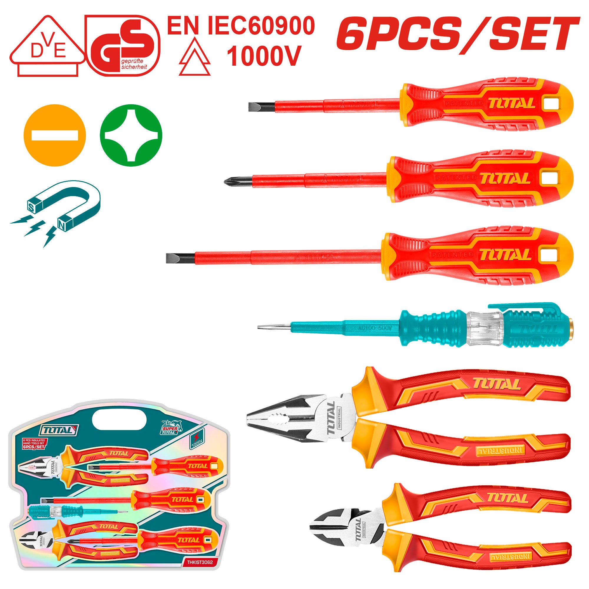 6-teiliges isoliertes Handwerkzeug-Set (THKIST3062) – Bild 3