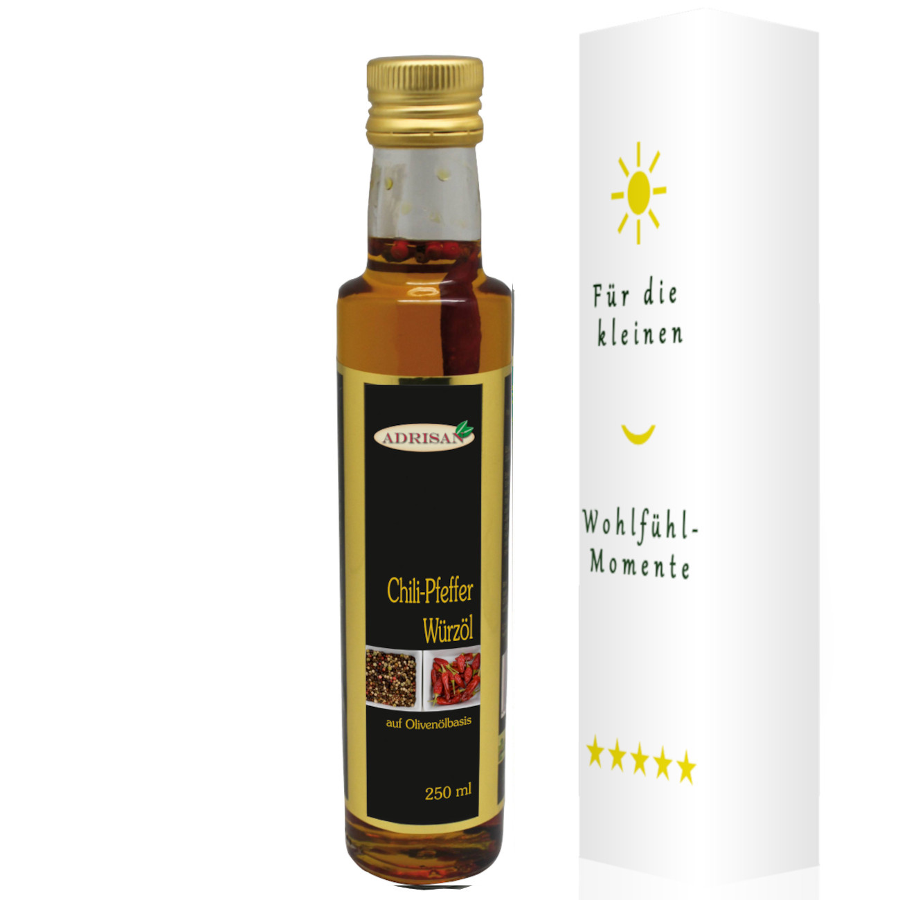 Geschenkidee Chili Pfeffer Würzöl – 250 ml – inkl. Geschenkverpackung – Bild 2